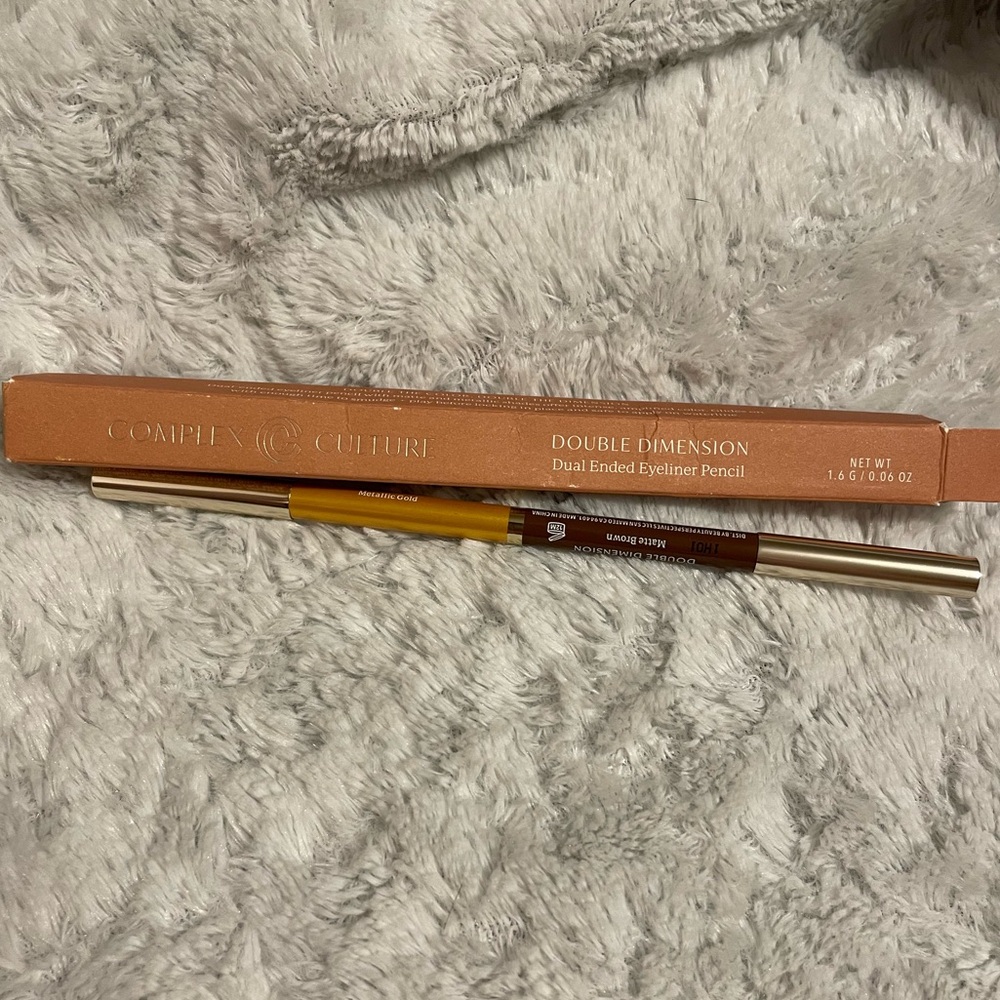 ✨NIB Complex Culture Double Dimension Dual Ended Eyeliner Pencil Brown/Gold🤎💛